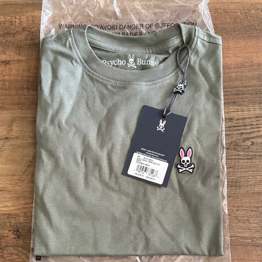 Psycho Bunny Olive Tee with Logo